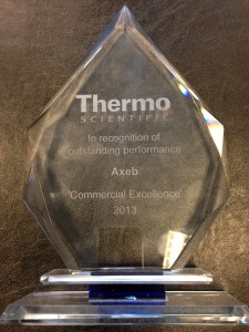 Axeb har modtaget en pris for commercial excellence 2013